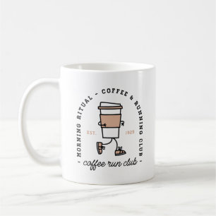 Coffee run club funny running lovers aesthetic mug