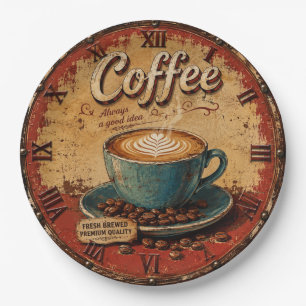 Coffee Rustic Farmhouse Bar Vintage Kitchen Paper Plate