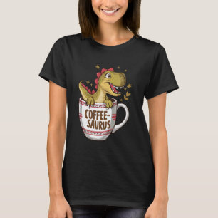 Coffee-Saurus Dinosaur Coffee Lover Art 3 T-Shirt