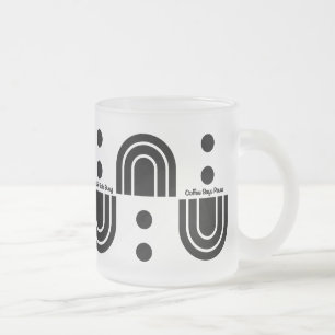 “Coffee Says Pause” Modern Frosted Glass Mug 