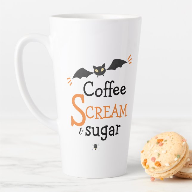 Coffee Scream & Sugar Spider Halloween Latte Mug (In Situ)