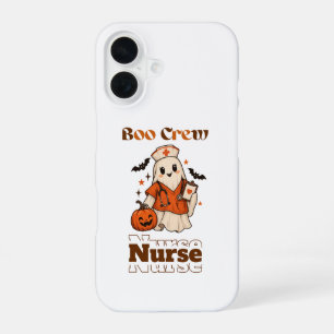 Coffee Scrubs Spooky Vibes Cute Halloween Nurse iPhone 16 Case
