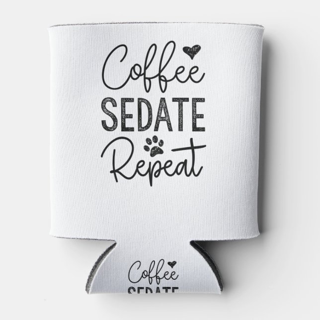 Coffee Sedate Repeat Can Cooler (Front)