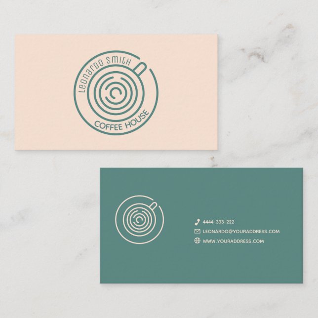 Coffee shop, barista, coffee house business card (Front/Back)