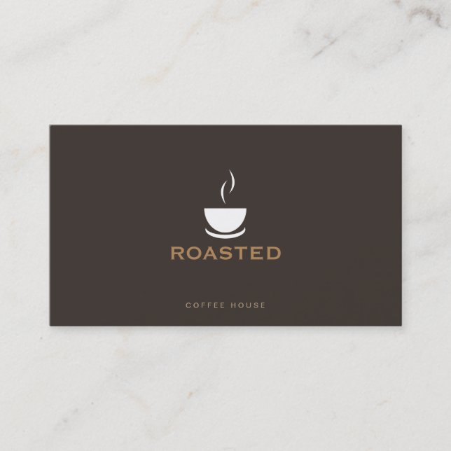 Coffee Shop Brown Business Card (Front)