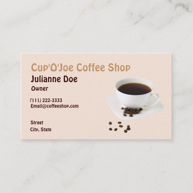 Coffee Shop Business Card (Front)