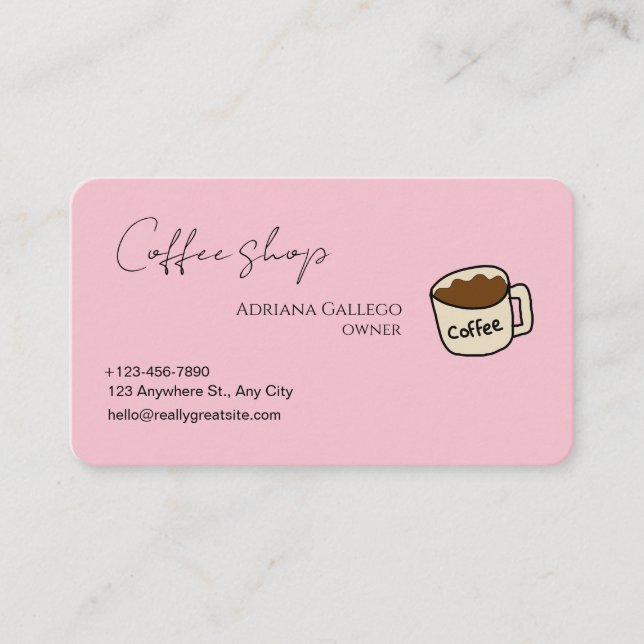coffee shop Business card (editable) (Front)