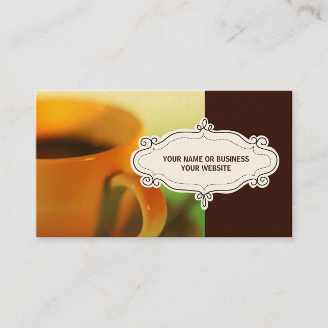 Coffee Shop Business Cards {Brown} (Front)