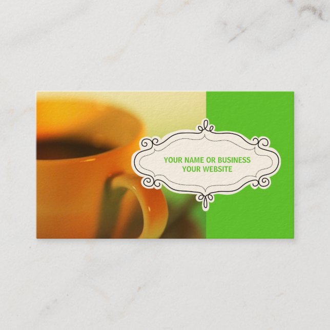 Coffee Shop Business Cards {Lime Green} (Front)