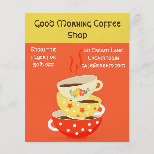 Coffee Shop Cafe Advertisement Flyer Zazzle Co Uk