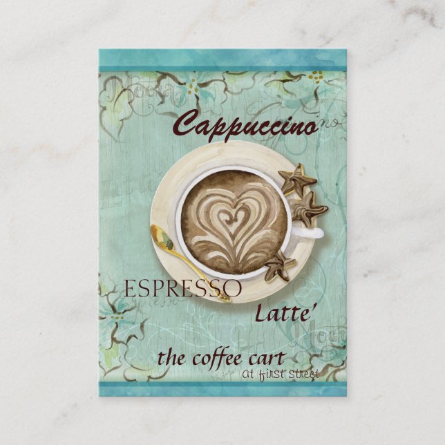 Coffee Shop Cappuccino, Espresso n Latte cards (Front)