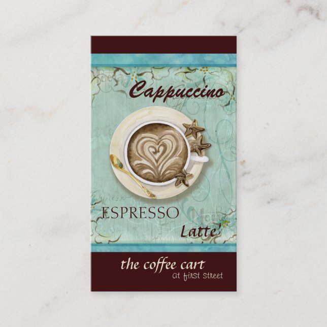 Coffee Shop Cappuccino, Espresso n Latte cards (Front)