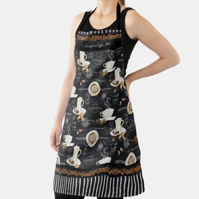 Coffee Shop Cappuccino Mocha Dessert Business Name Apron (Insitu)