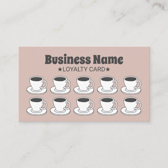 Coffee Shop Coffee Cups Pink Customer Loyalty (Front)