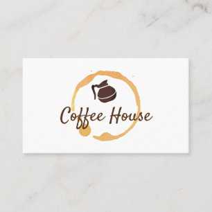 Coffee Shop   Coffee Pot   Coffee Stain Business Card