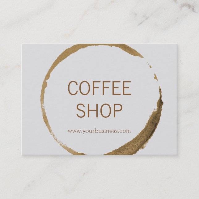 Coffee Shop - coffee stain Business Card (Front)