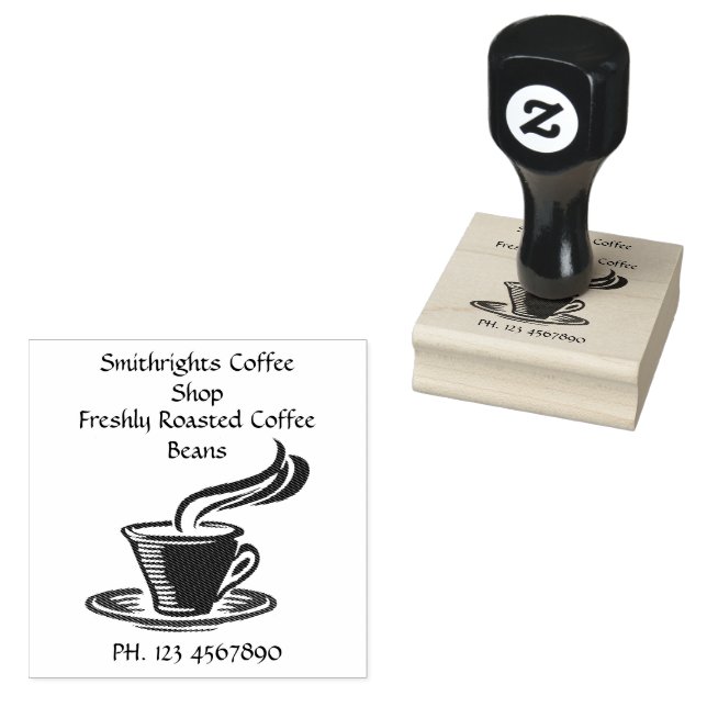 Coffee Shop Cup 2x2 Rubber Stamp (Stamped)