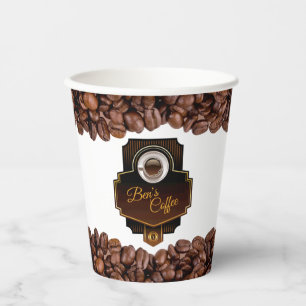 Coffee Shop Custom Business Name  Paper Cups