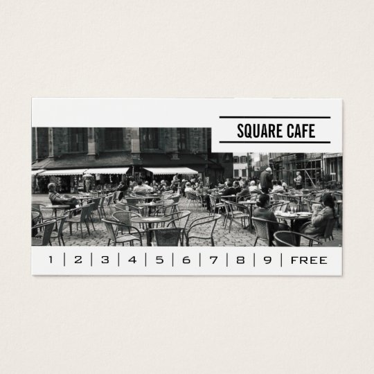 Coffee Shop Custom Photo Banner Loyalty Business Card