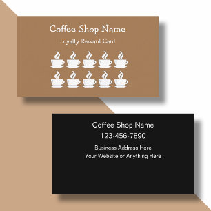 Coffee Shop Customer Rewards Bulk Business Cards