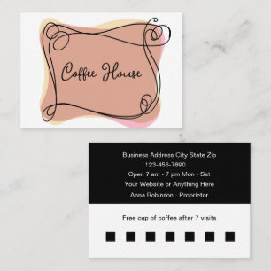 Coffee Shop Customer Rewards Template Business Card