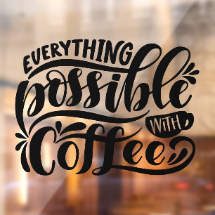 Coffee shop decoration - cafe window cling