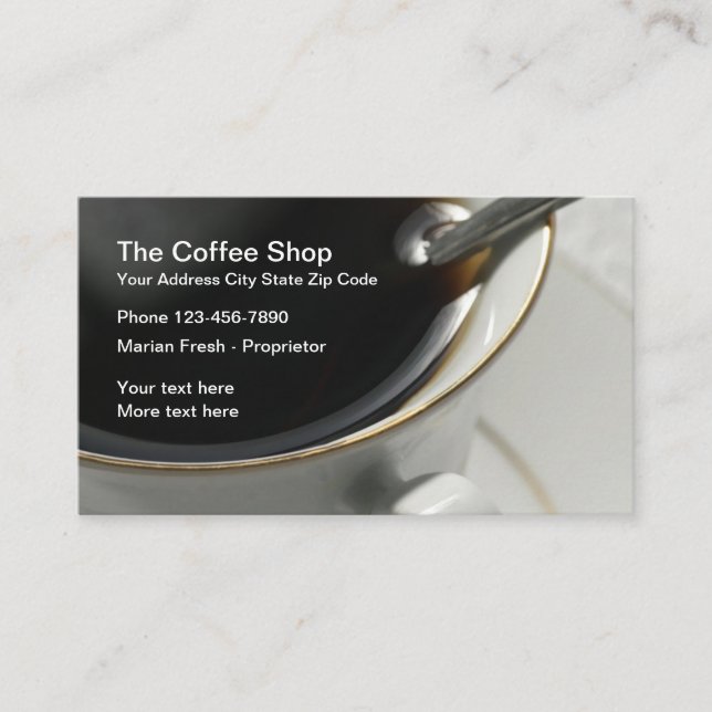 Coffee Shop Design Business Card (Front)