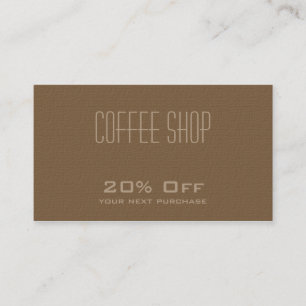 Coffee Shop  Discount Coupon Card