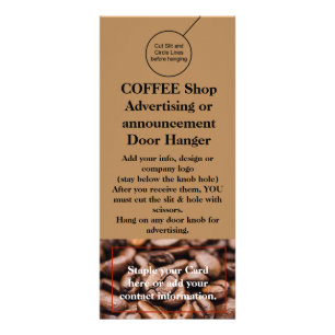 COFFEE Shop Door Hanger Brochure Flyer Hanger Rack Card