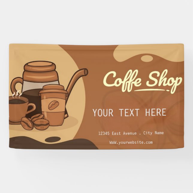 coffee shop espresso cafe drinks modern Business  Banner (Horizontal)