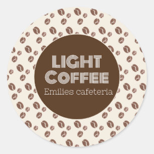 Coffee Shop Flavour Light Type Restaurant Classic Round Sticker