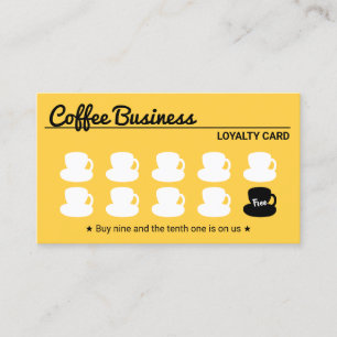 Coffee Shop Gold Customer Loyalty Punch Card