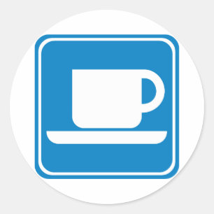 Coffee Shop Highway SIgn Classic Round Sticker