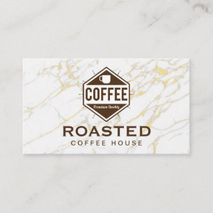 Coffee Shop House   Gold Marble Loyalty Card