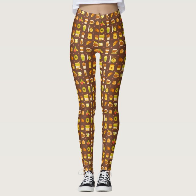 COFFEE SHOP ICONS LEGGINGS (Front)