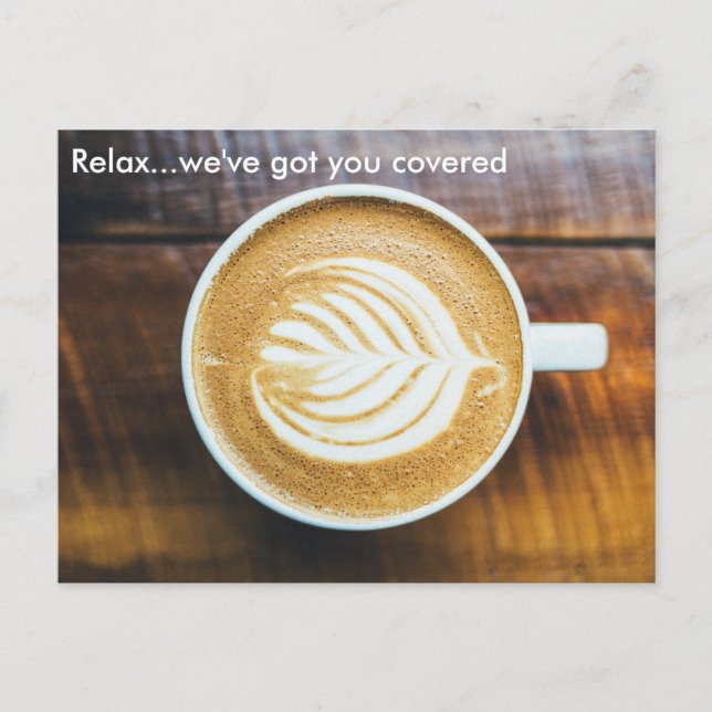 Coffee Shop Latte Custom Advertisment Postcard (Front)