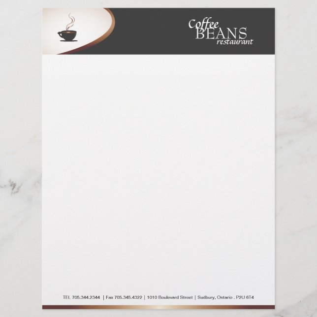 Coffee Shop Letterhead Design (Front)