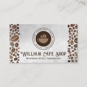 Coffee Shop Logo   Coffee Beans  Business Card