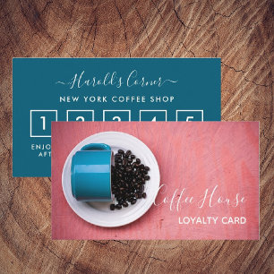 Coffee Shop Loyalty Card - Blue Coffee Mug