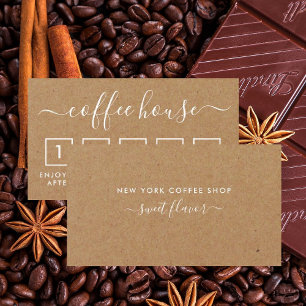Coffee Shop Loyalty Card - Rustic Kraft