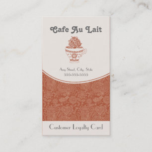 Coffee Shop Loyalty Punch Card Business Card