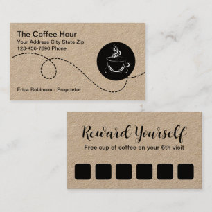 Coffee Shop Loyalty Rewards Business Cards
