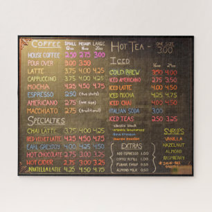 Coffee Shop Menu - 16x20 - 520 pcs Jigsaw Puzzle