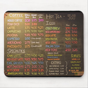Coffee Shop Menu Board - Mouse Pad