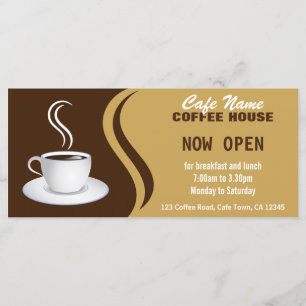 Coffee Shop Menu Brown and Beige Cafe Rack Cards