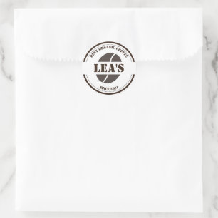Coffee Shop Modern Coffee Bean Logo Classic Round Sticker