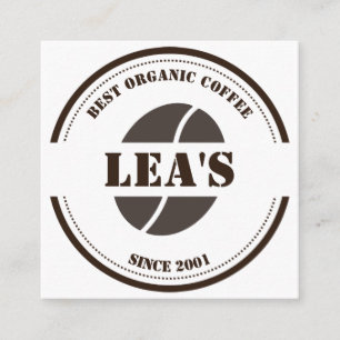 Coffee Shop Modern Coffee Bean Logo Square Business Card