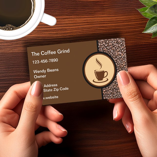 Coffee Shop Modern Coffee Cup Theme Business Card (Creator Uploaded)