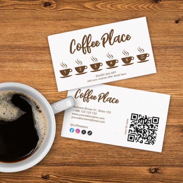 Coffee Shop Modern QR Code Loyalty Card (Creator Uploaded)