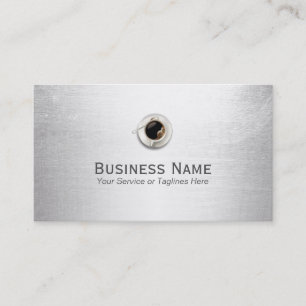 Coffee Shop Modern Silver Background Business Card